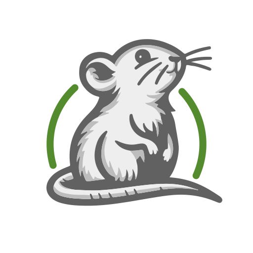 gray rat flat logo with green lines